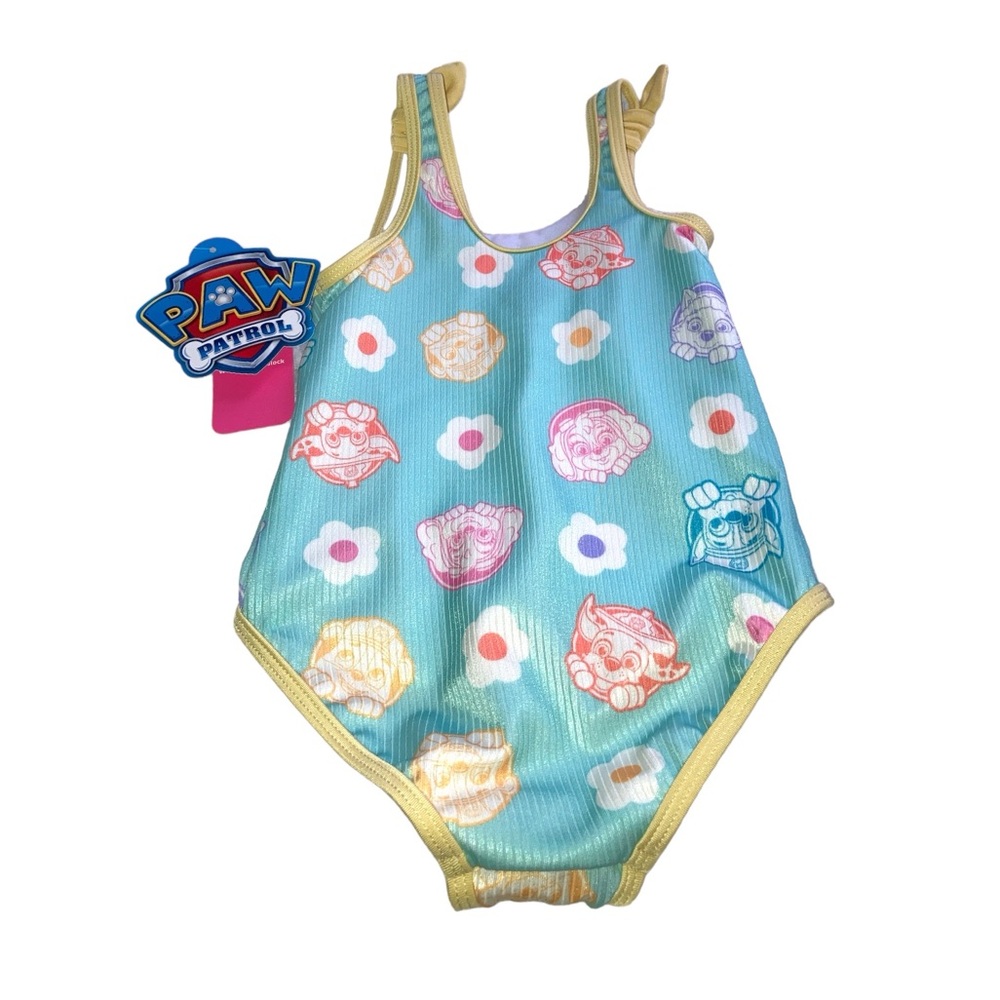 Paw Patrol Pink and Green One Piece Swimwear - Picture 2 of 5